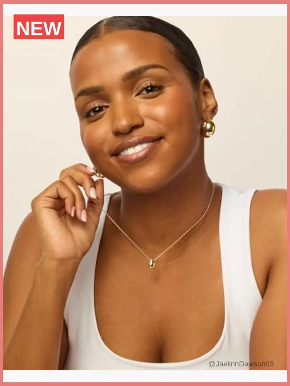 14K Gold Plated Dainty Pear Pendant Necklace Tear Drop